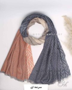 شال موهر(وارداتی)مدلینا1468 سرمه ای