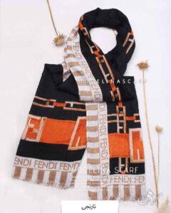 شال نخ پاییزه فندی(وارداتی)1495 نارنجی