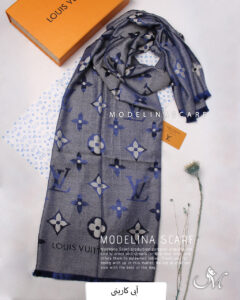 شال نخ پاییزه شاین(وارداتی)مدلینا1496 آبی کاربنی