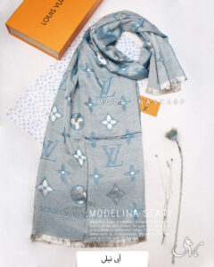 شال نخ پاییزه شاین(وارداتی)مدلینا1496 آبی نیلی