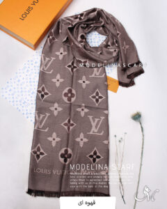 شال نخ پاییزه شاین(وارداتی)مدلینا1496 قهوه ای