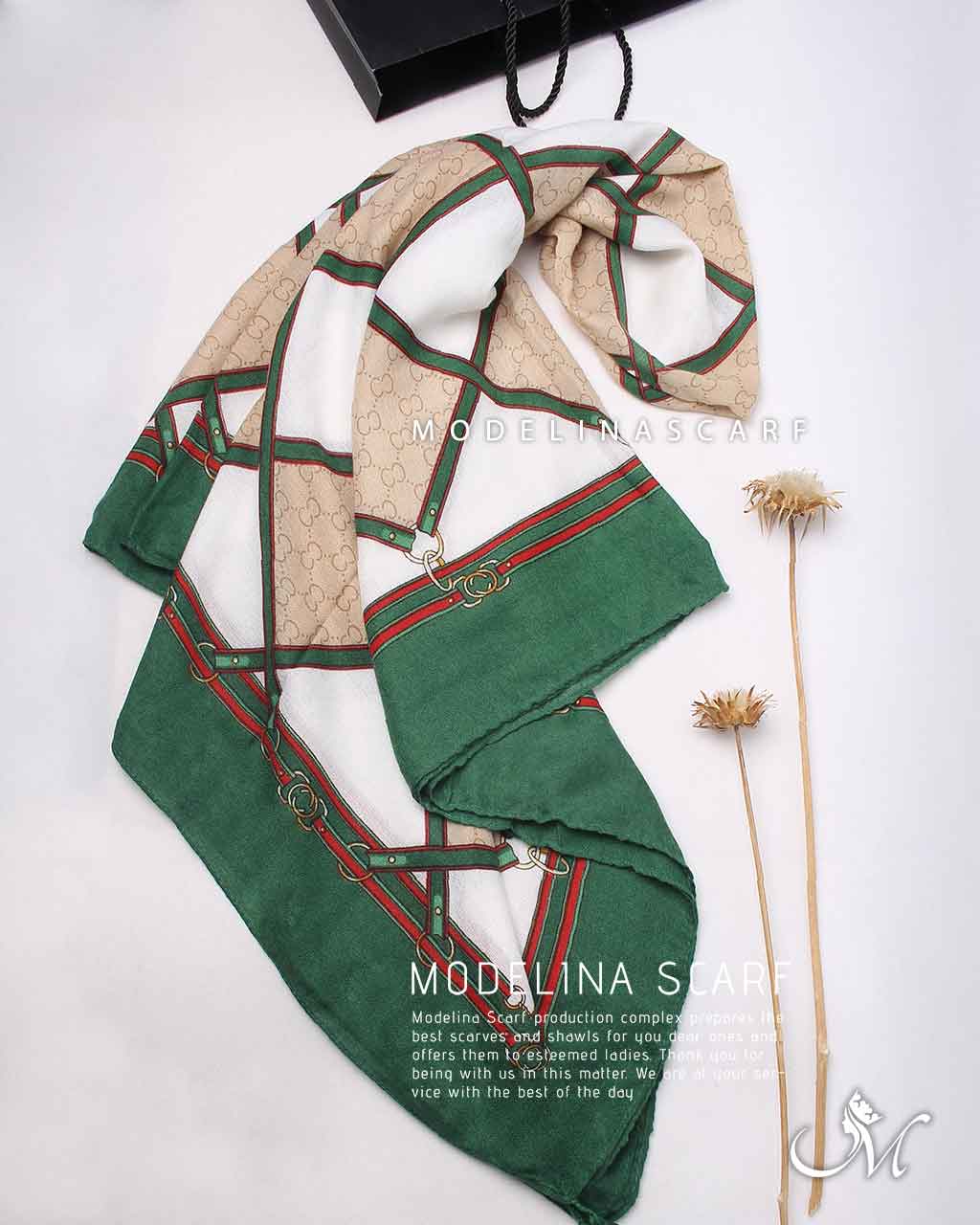 روسری موهرپاییزه (وارداتی)مدلینا 1501m5 سبز