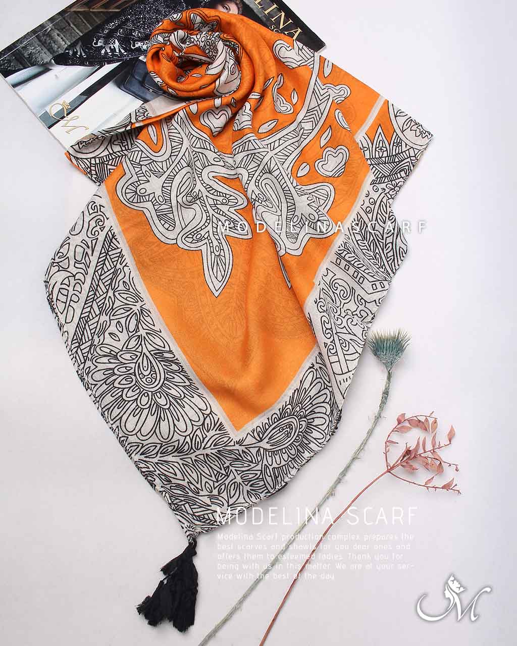 روسری موهرپاییزه (وارداتی)مدلینا 1501