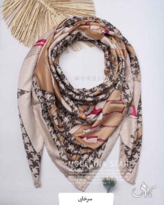 روسری نخ پاییزه مدلینا1502 سرخابی