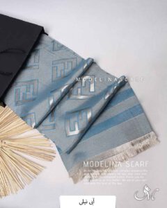 شال نخ پاییزه شاین آبی نیلی