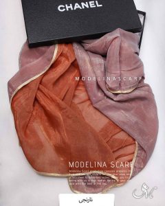 شال حریر ابریشم دورو نارنجی