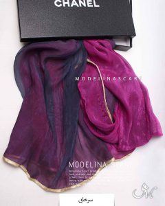 شال حریر ابریشم دورو سرخابی