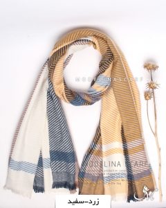 شال موهر(وارداتی)1462 زرد-سفید