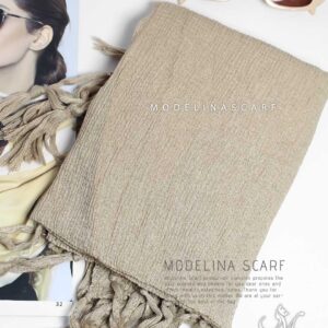 1625m5 شال نخی پلیسه کرم