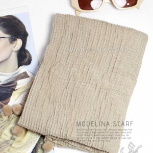 1625m6 شال نخی پلیسه کرم