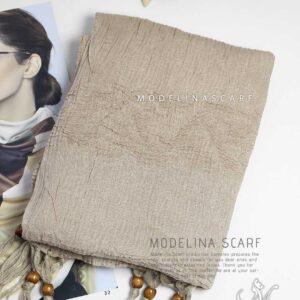 1625m8 شال نخی پلیسه کرم