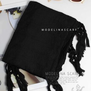 1625m3 شال نخی پلیسه مشکی