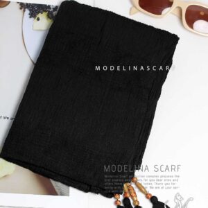 1625m1 شال نخی پلیسه مشکی