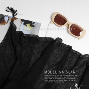 1626m4 شال نخی پلیسه مشکی