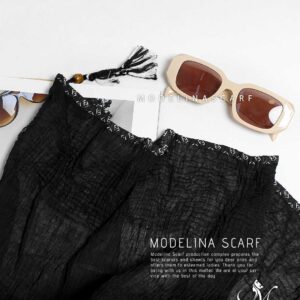 1626m2 شال نخی پلیسه مشکی