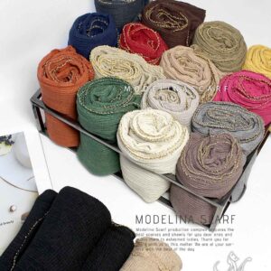 شال پلیسه لبه زنجیردار پاییزه (وارداتی) 1639