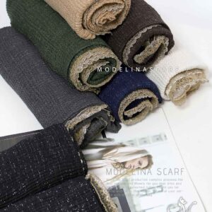 1649(وارداتی)شال پلیسه شاین لبه تور