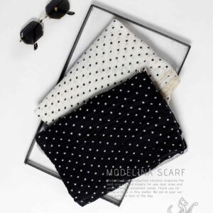 شال پلیسه خال خالی(وارداتی) 1712