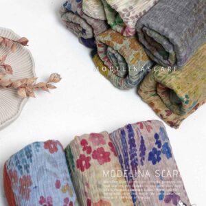 1754m1 شال پلیسه گلدار(وارداتی)